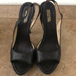 MICHAEL KORS Black Channing sling heels